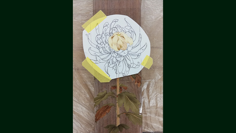 蓮尾 知子様 リクエスト 2点 まとめ商品 2,520円 Peonies & Redstart - Wood Art HAS 木象嵌作家 蓮尾 知子